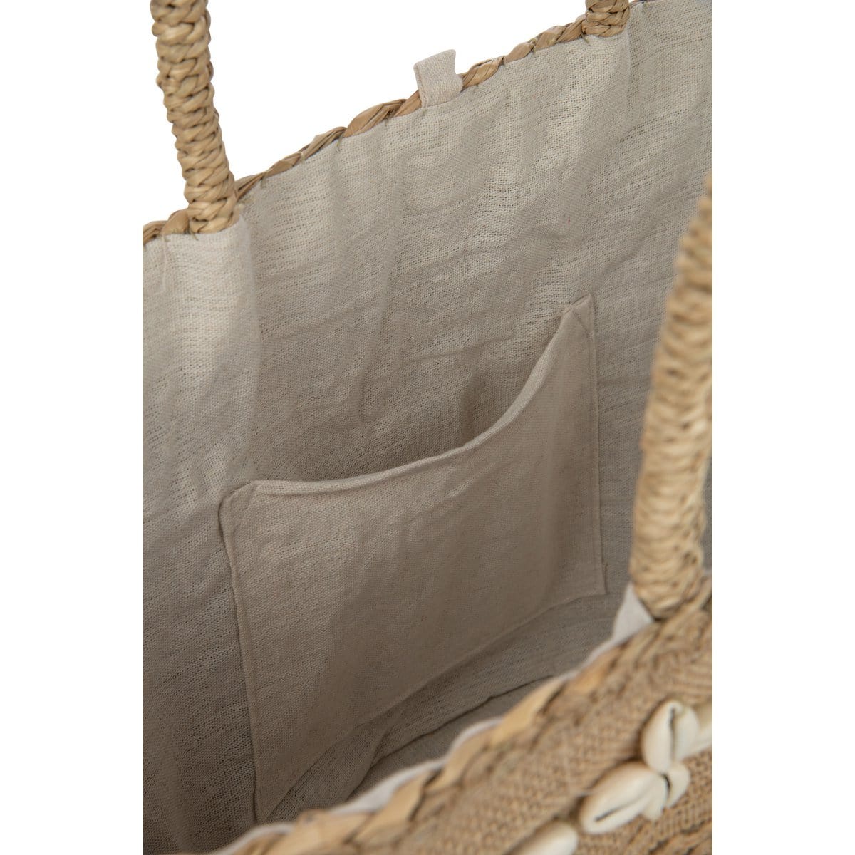 J-Line J-Line Strandtas Schelpen Jute Band Zeegras Nat