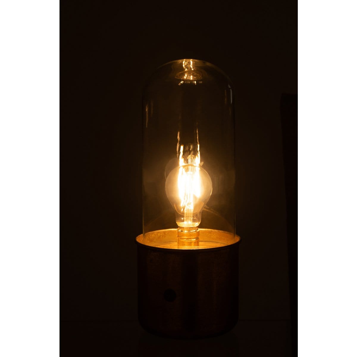 J-Line J-Line Tafellamp Antiek Led Glas/Zink Goud Small
