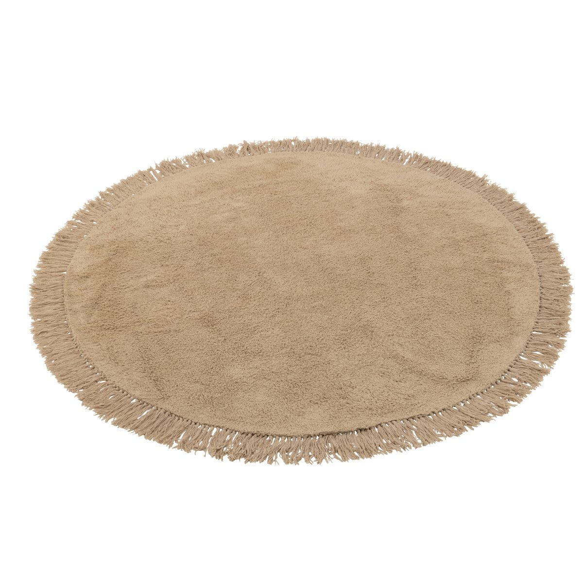 J-Line J-Line tapijt Rond + Franjes - katoen - beige