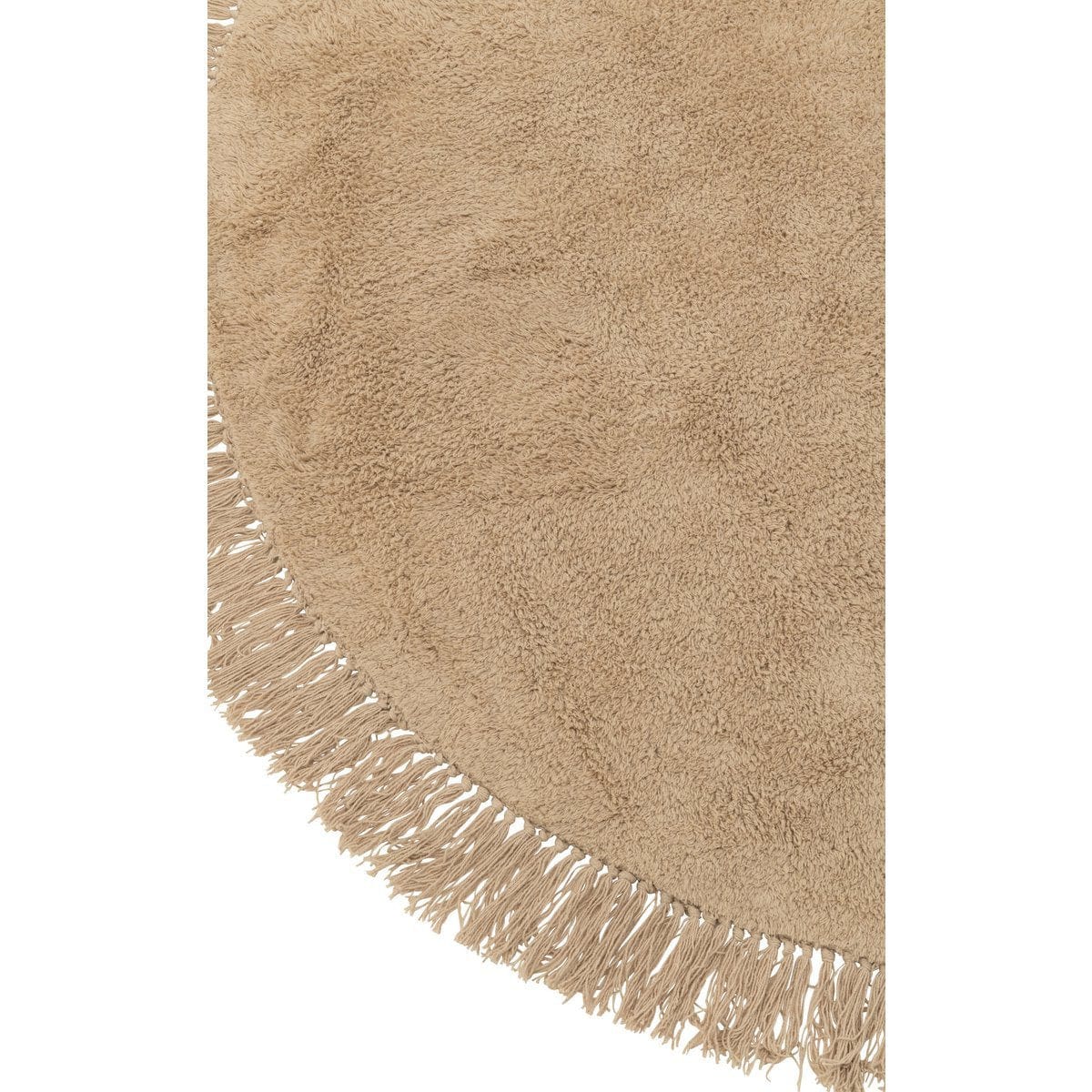 J-Line J-Line tapijt Rond + Franjes - katoen - beige