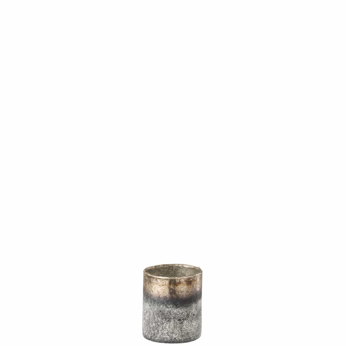 J-Line J-Line theelichthouder Antiek - glas - blauw/grijs - small - 4 stuks