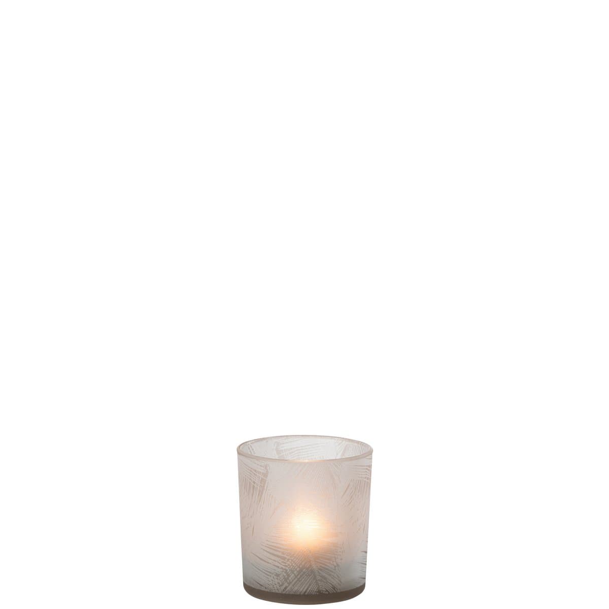 J-Line J-Line theelichthouder Bladeren - glas - beige - small - 6 stuks