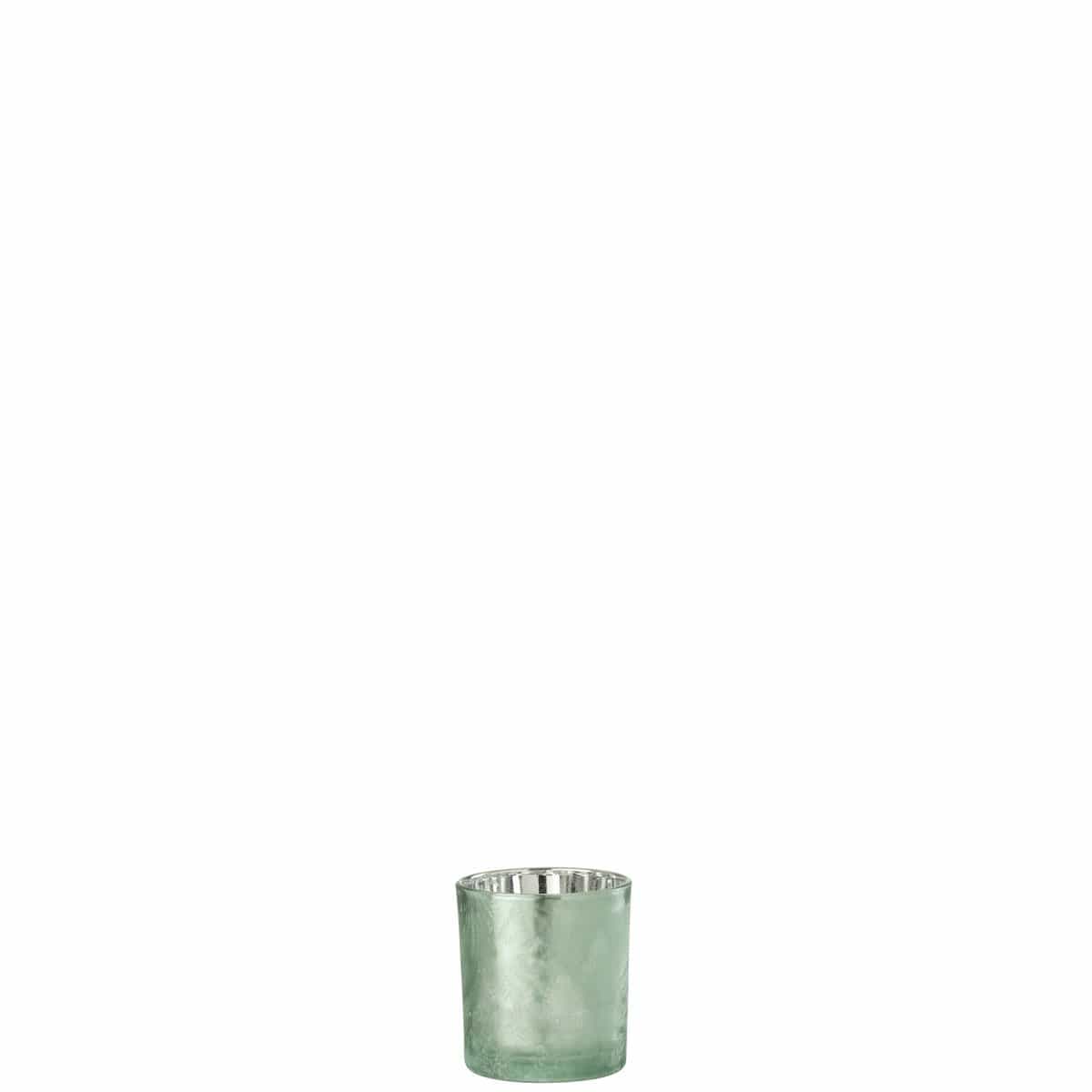 J-Line J-Line theelichthouder Boom - glas - groen/zilver - 3 stuks