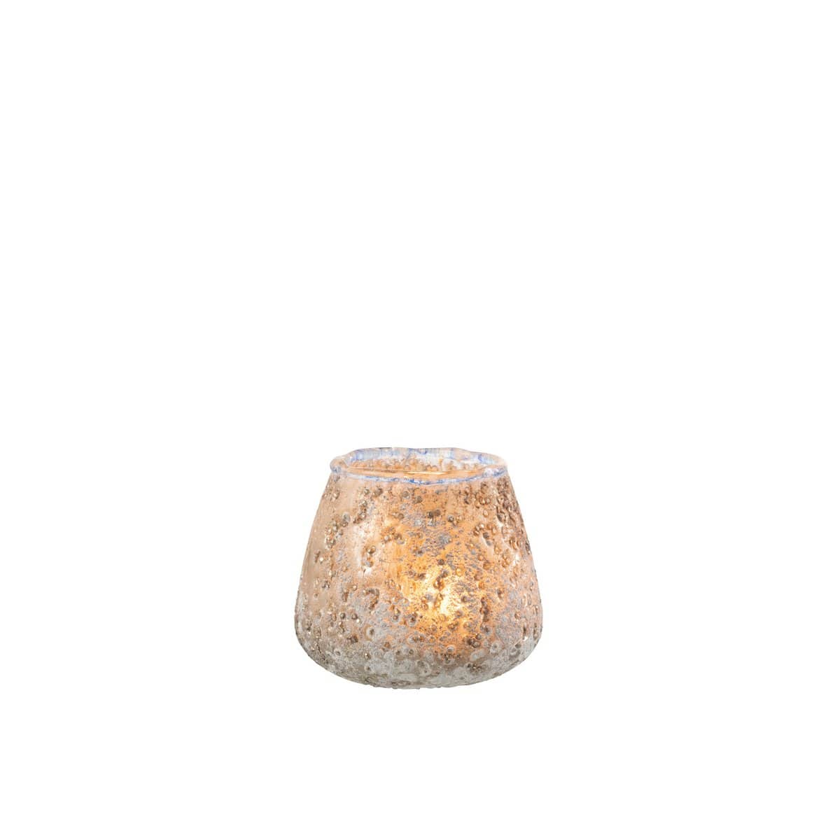 J-Line J-Line theelichthouder - glas - grijs - small - 3 stuks