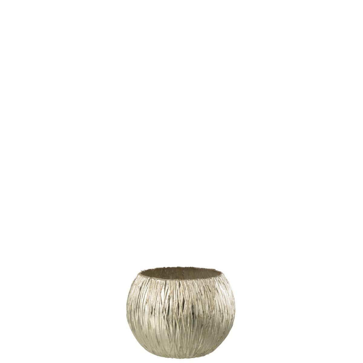 J-Line J-Line theelichthouder - glas - zilver - extra small - 2 stuks