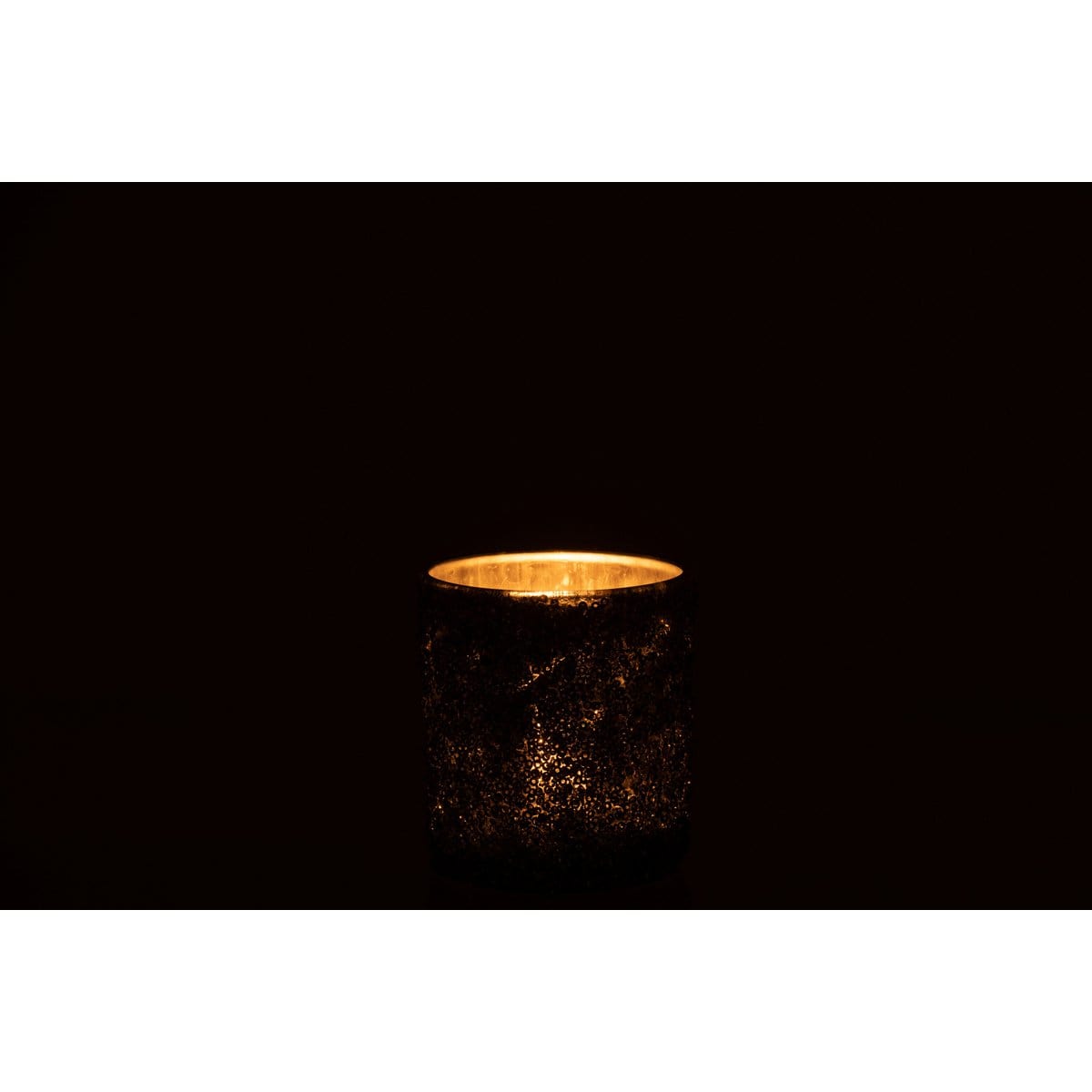 J-Line J-Line theelichthouder Glitter - glas - grijs - medium - 2 stuks