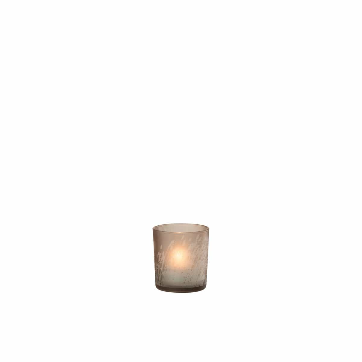 J-Line J-Line theelichthouder Gras - glas - beige - small - 4 stuks
