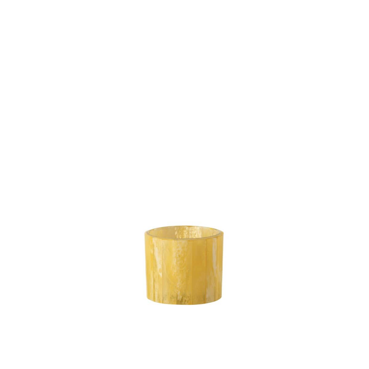 J-Line J-Line theelichthouder Lijnen - glas - geel - small - 3 stuks