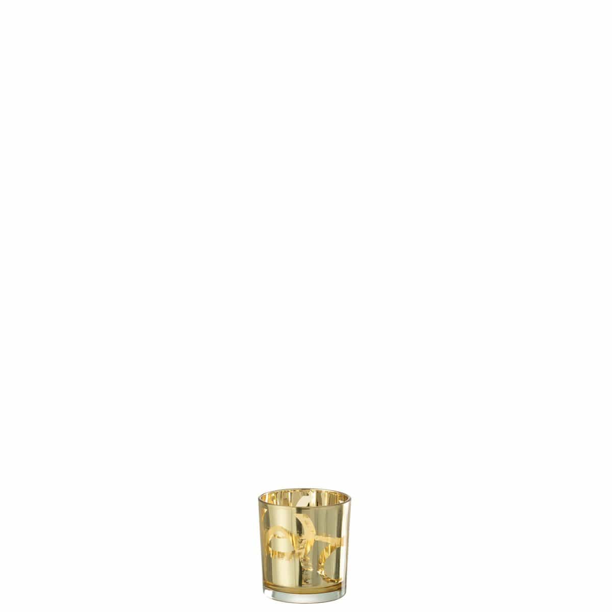 J-Line J-Line theelichthouder Modern Cirkels - glas - goud - small - 6 stuks