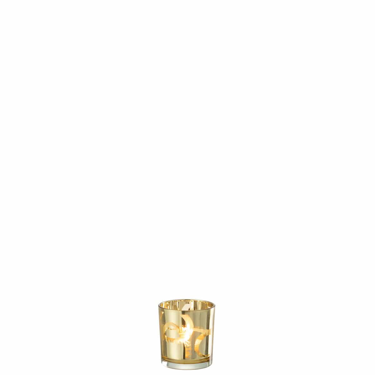 J-Line J-Line theelichthouder Modern Cirkels - glas - goud - small - 6 stuks