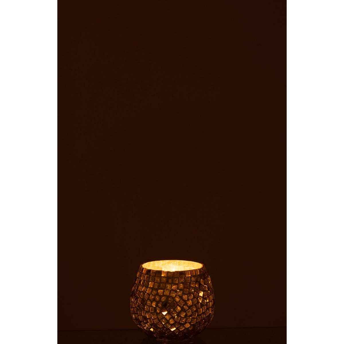 J-Line J-Line theelichthouder Mozaiek - glas - wit/zilver - 2 stuks