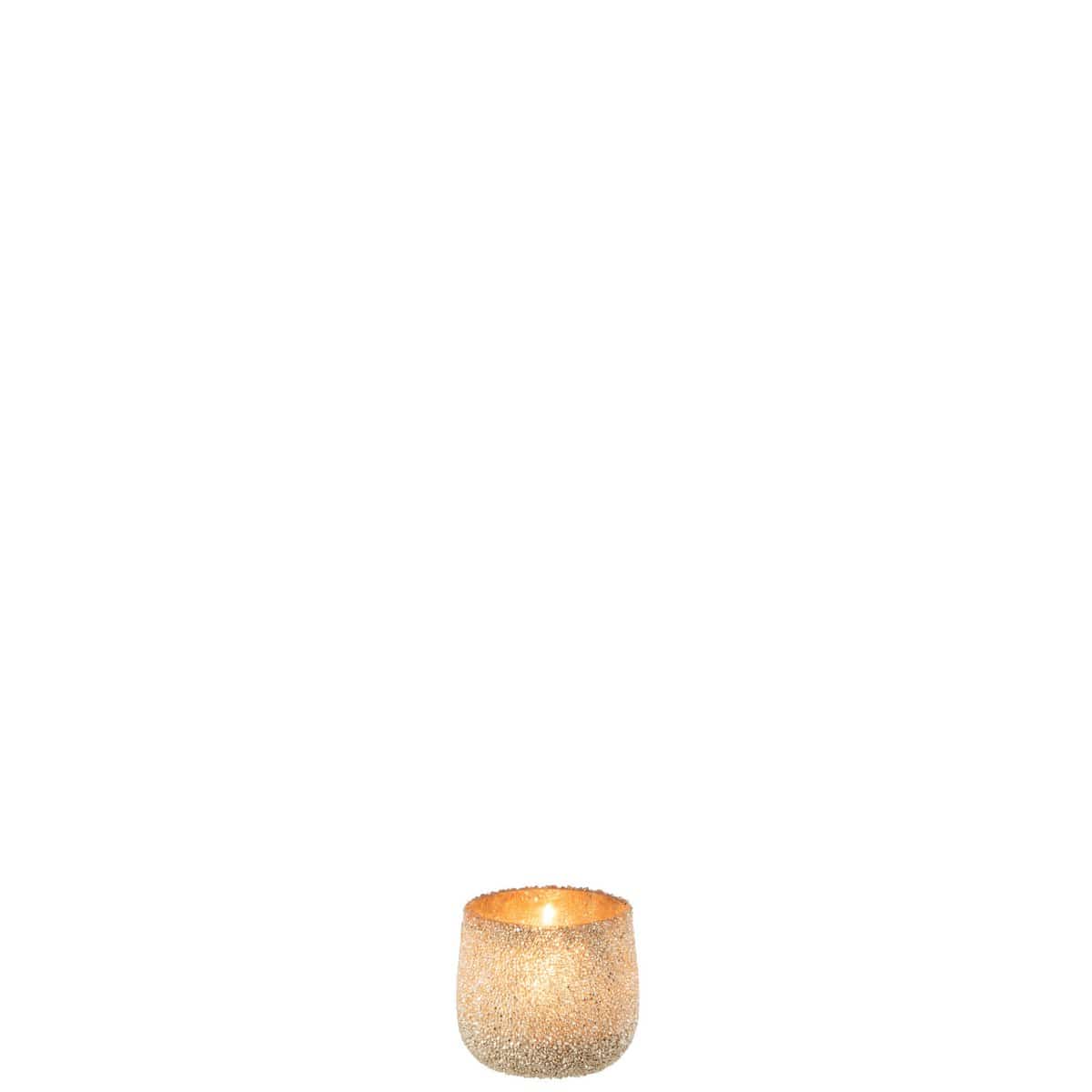 J-Line J-Line theelichthouder Parel - glas - goud - 4 stuks