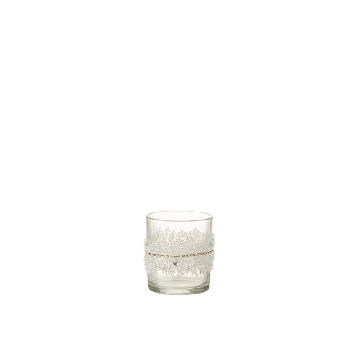 J-Line J-Line theelichthouder Suiker - glas - transparant - small - 8 stuks