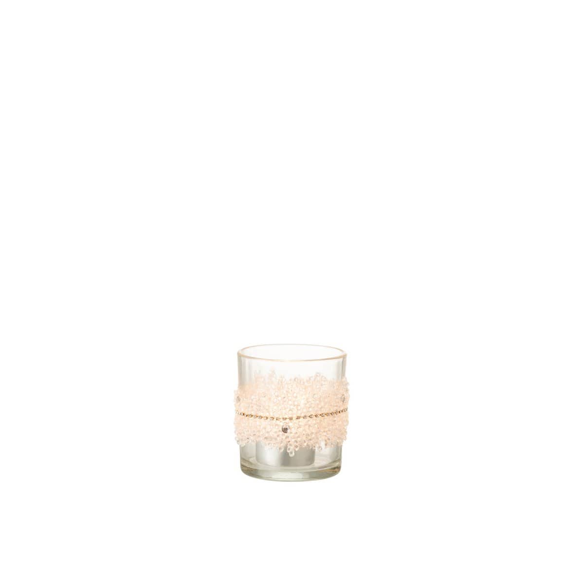 J-Line J-Line theelichthouder Suiker - glas - transparant - small - 8 stuks