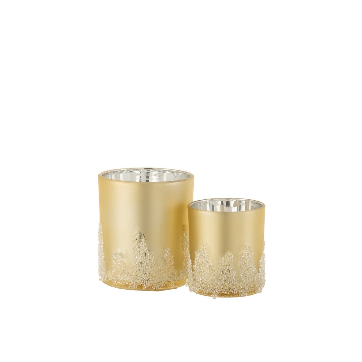 J-Line J-Line theelichthouder Suiker - goud - large - 2 stuks