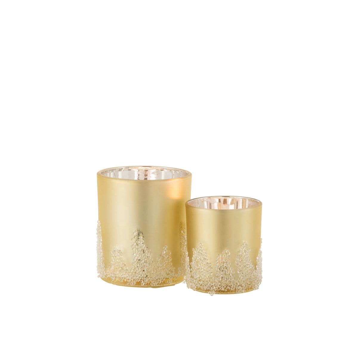 J-Line J-Line theelichthouder Suiker - goud - large - 2 stuks