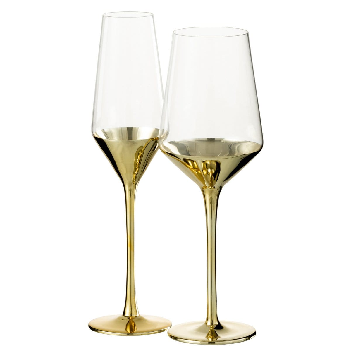 J-Line J-Line theelichthouder Vierkanten - glas - beige - small - 3 stuks