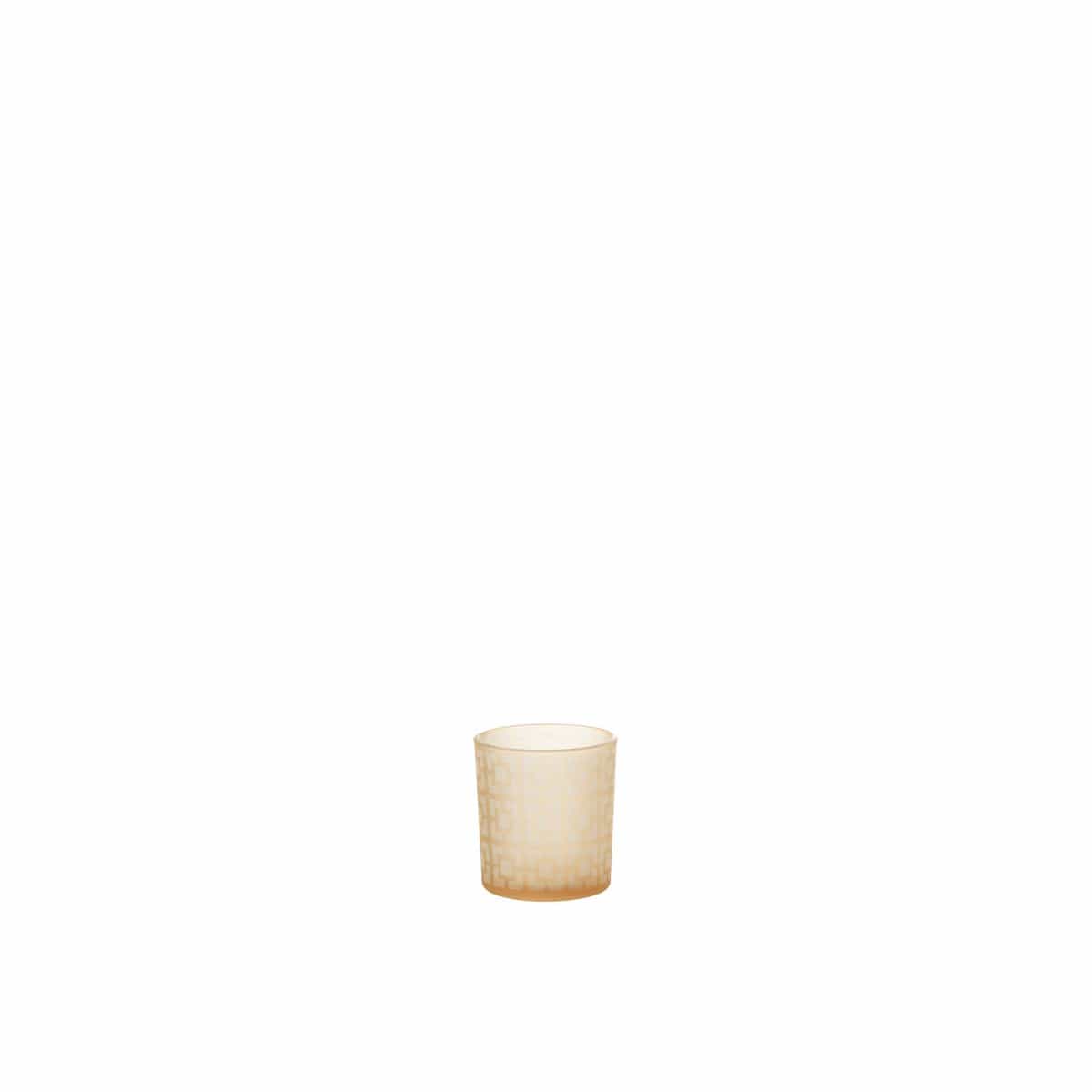 J-Line J-Line theelichthouder Vierkanten - glas - beige - small - 3 stuks