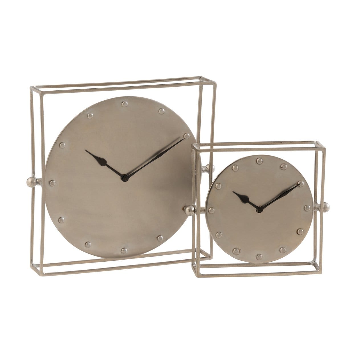 J-Line J-Line Vierkant Zwevend klok - metaal - zilver - Ø 33 cm