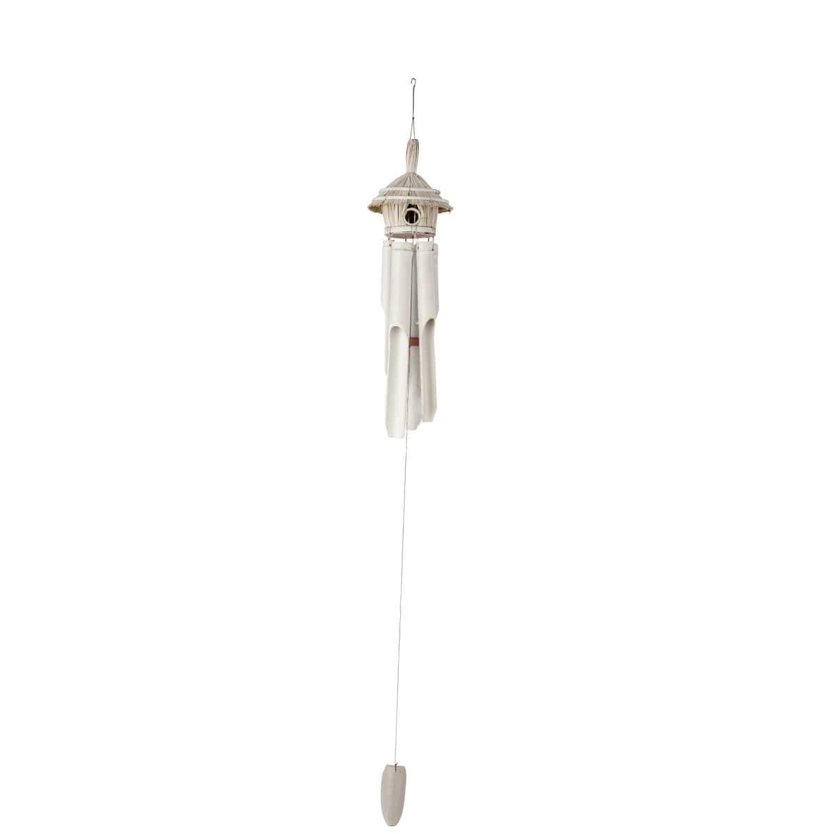 J-Line J-Line vogelhuisje Windgong - bamboe - wit - medium