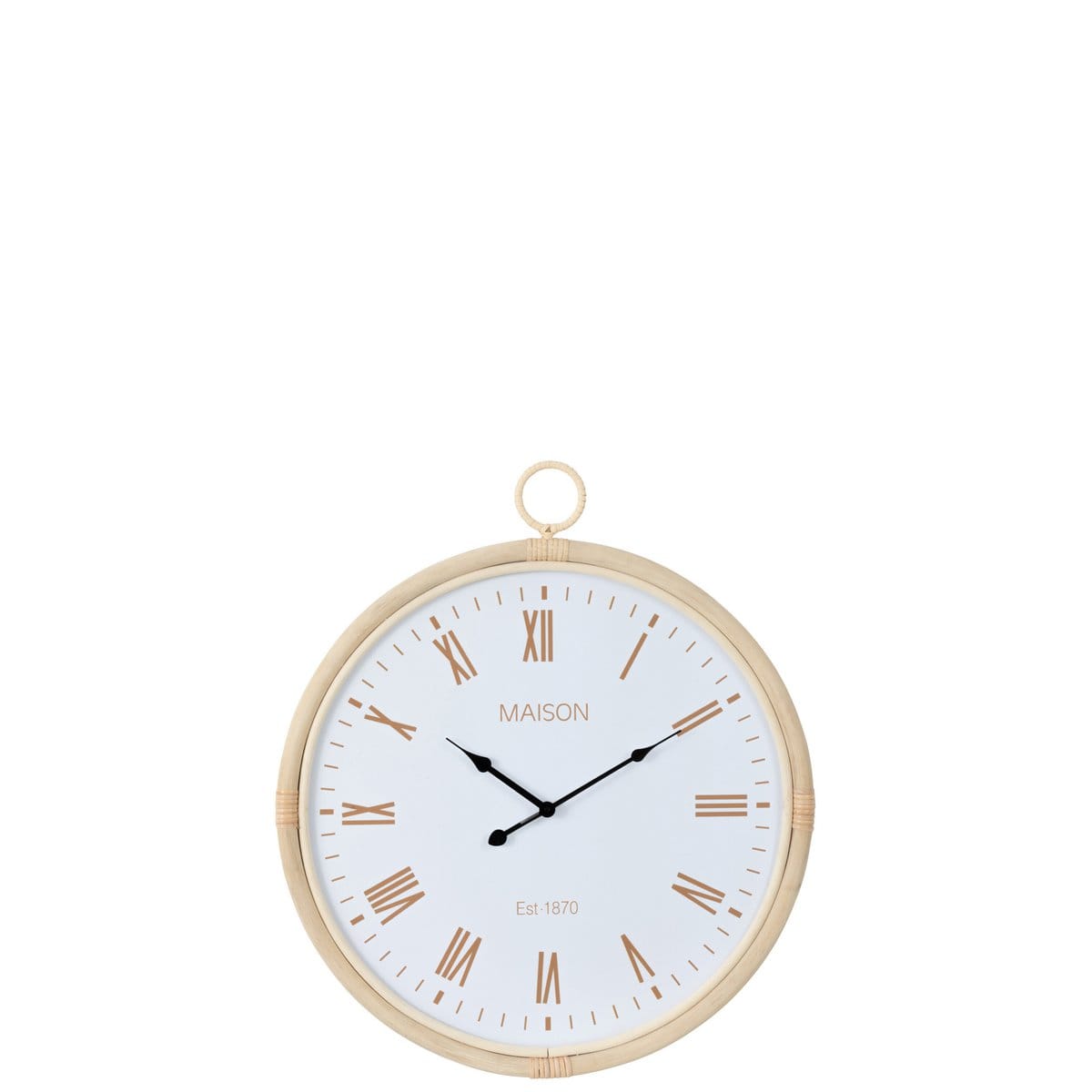 J-Line J-Line wandklok Kyr - jute - naturel/wit - medium - Ø 4.5 cm