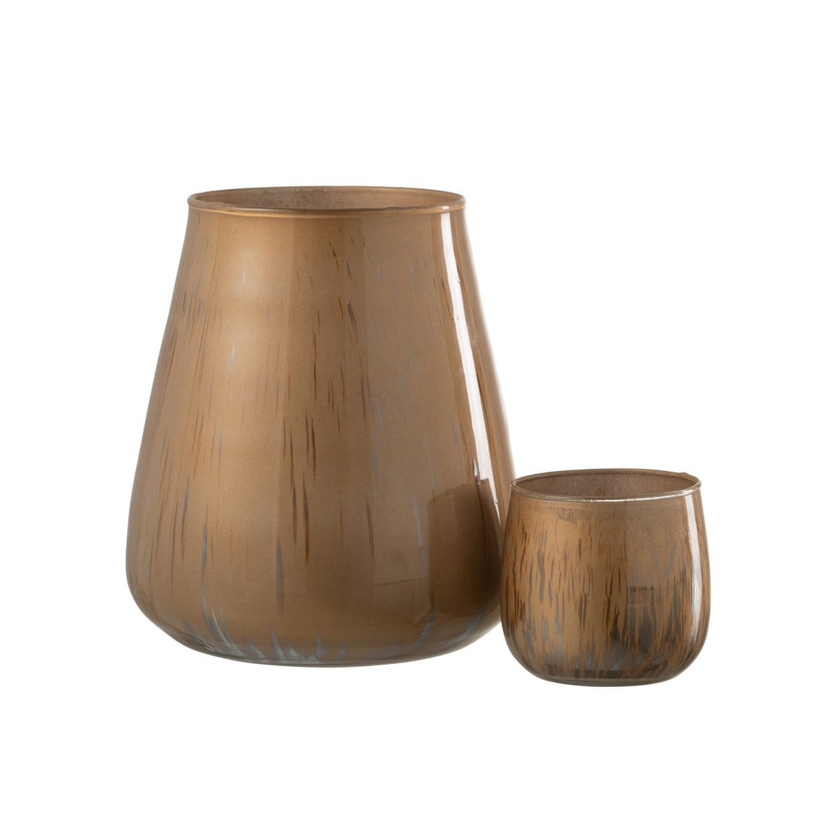 J-Line J-Line windlicht Antiek - glas - bruin - large