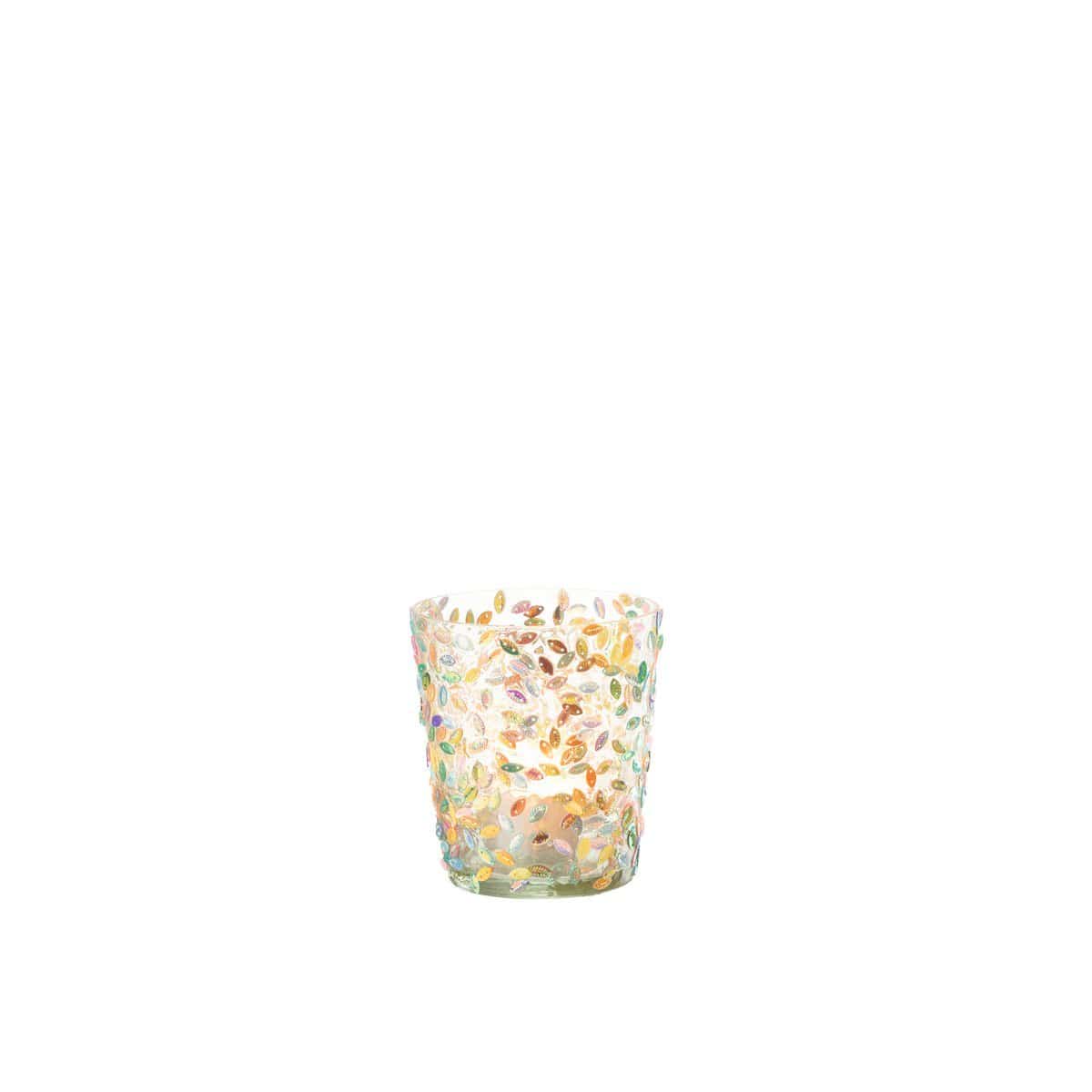 J-Line J-Line windlicht Blad Mozaiek - glas - pastel - large
