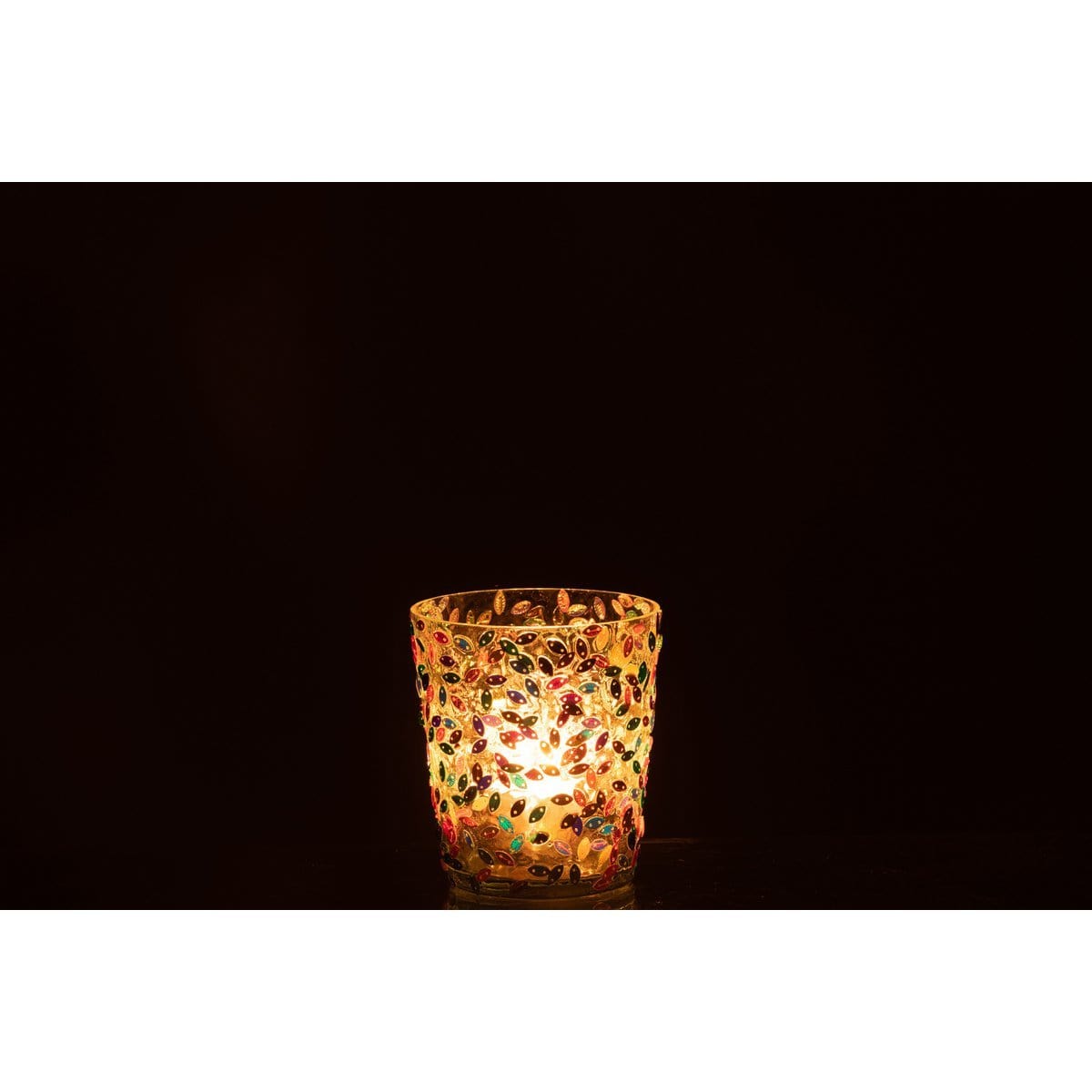 J-Line J-Line windlicht Blad Mozaiek - glas - pastel - large