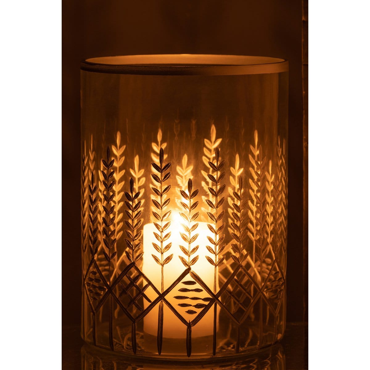 J-Line J-Line windlicht Chloe - glas - transparant/zilver - large