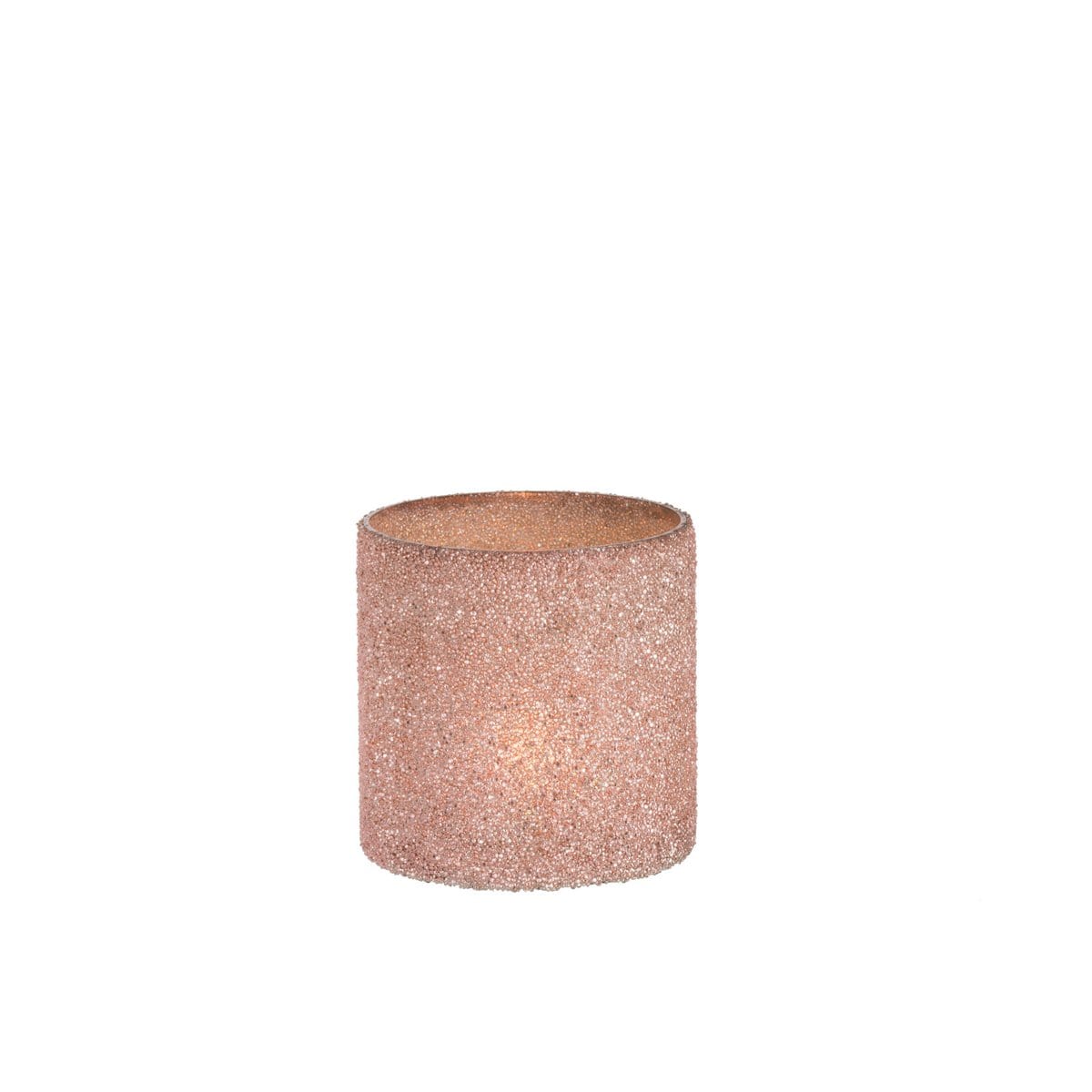 J-Line J-Line windlicht Cilinder - glas - zalm - small