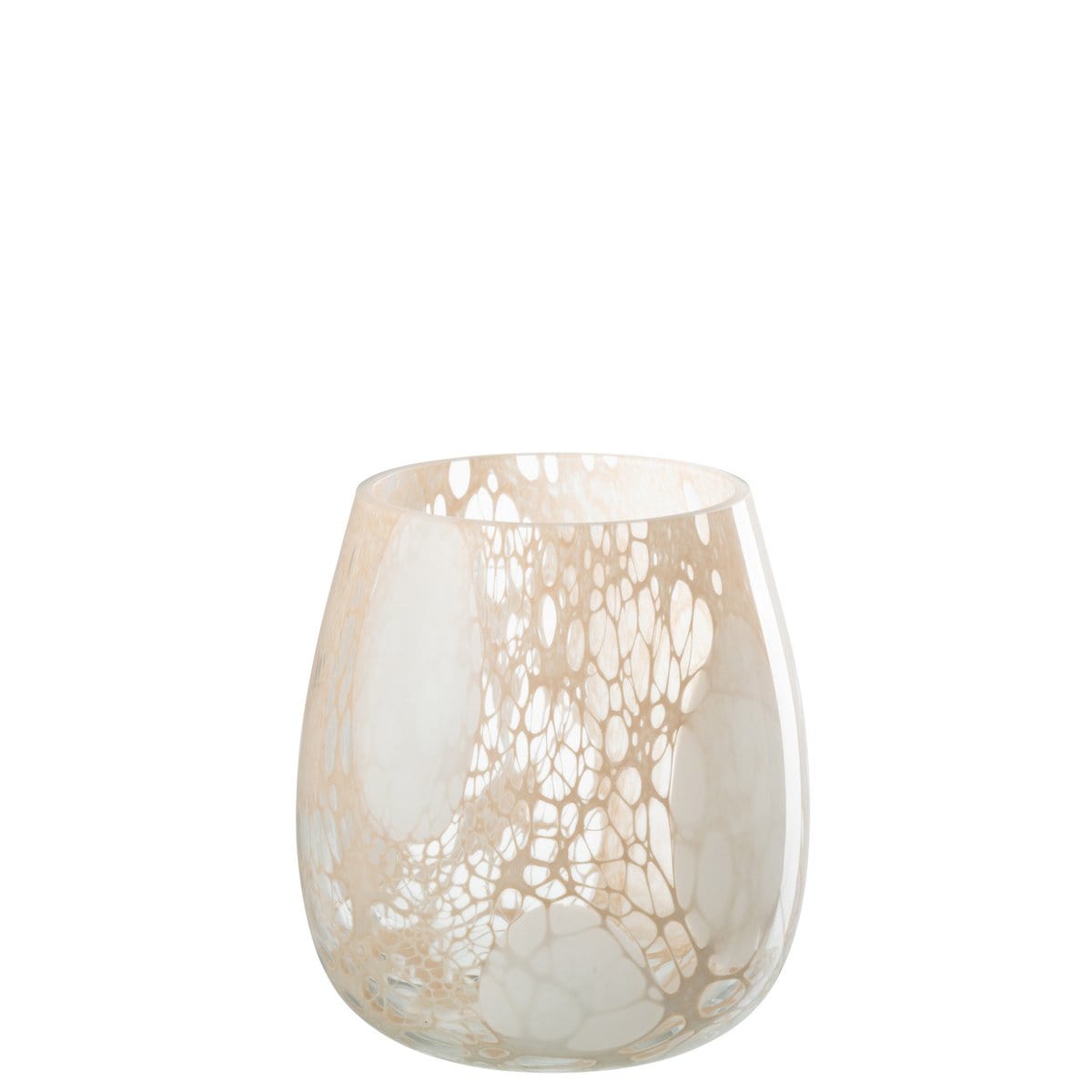 J-Line J-Line Windlicht Draden Glas Beige/Wit Large