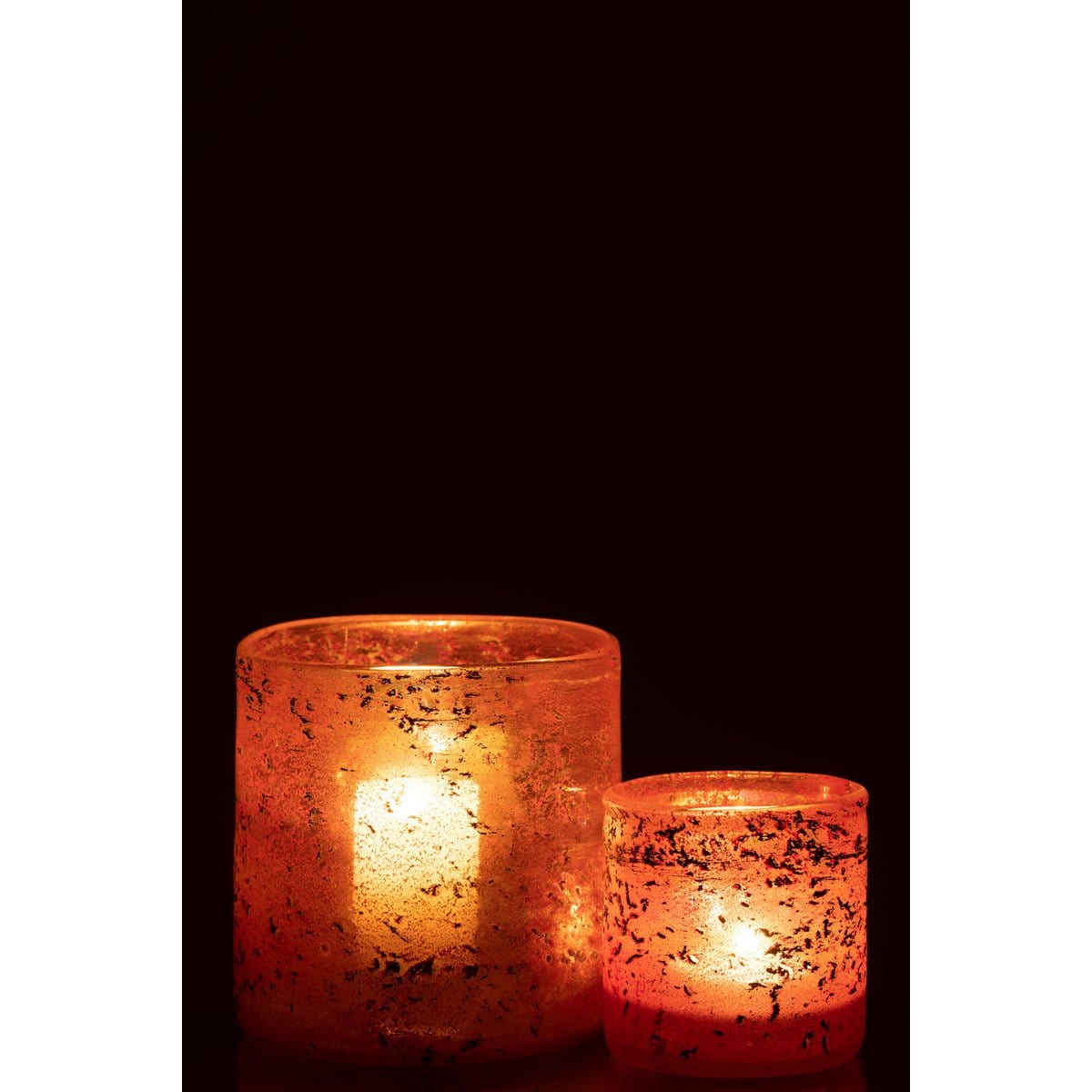 J-Line J-Line windlicht - glas - roze - medium