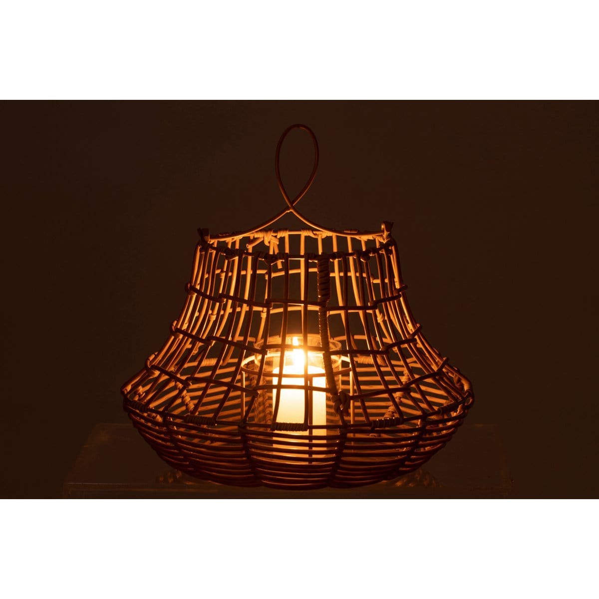 J-Line J-Line windlicht Hangend Hoog - rotan - naturel