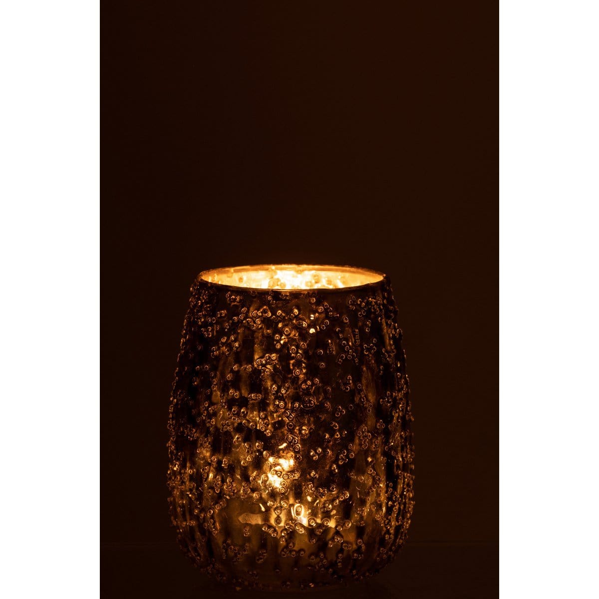 J-Line J-Line windlicht Lise - glas - bruin/goud - medium