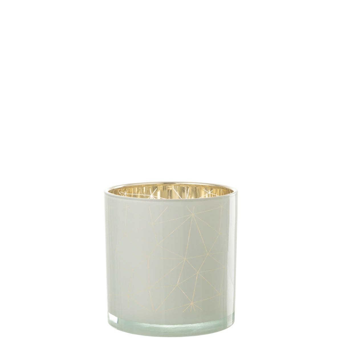 J-Line J-Line windlicht Milano - glas - wit/goud - large