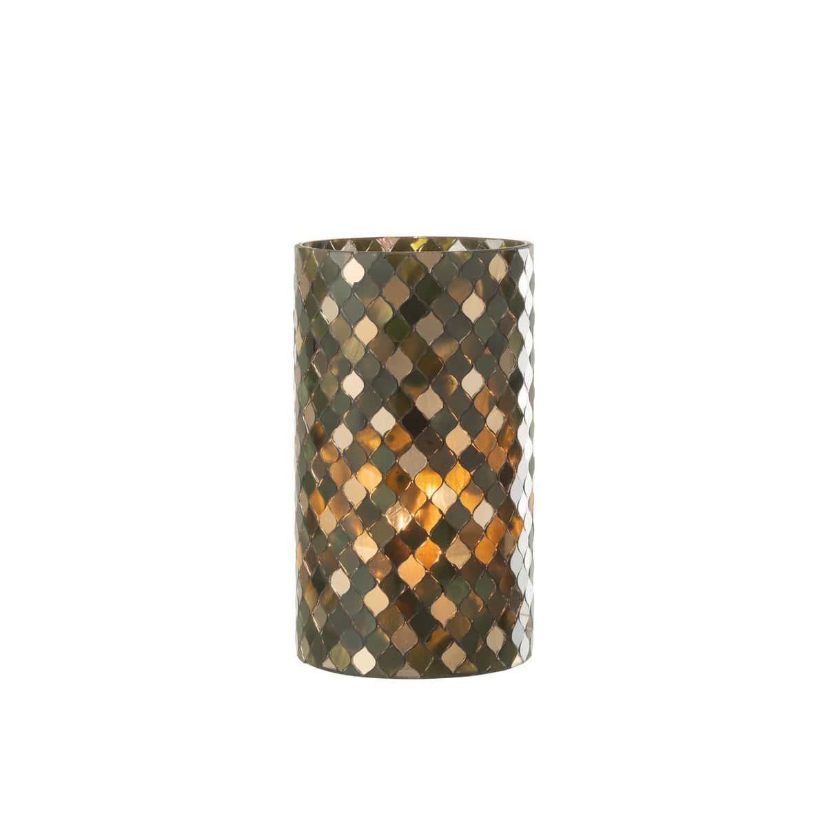 J-Line J-Line windlicht Mozaiek Cilinder - glas - groen - extra large