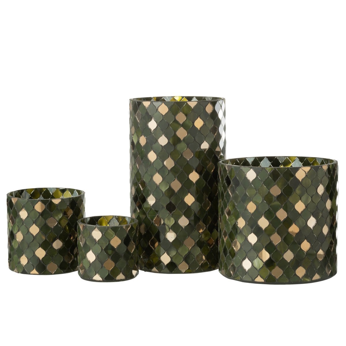 J-Line J-Line windlicht Mozaiek Cilinder - glas - groen - extra large