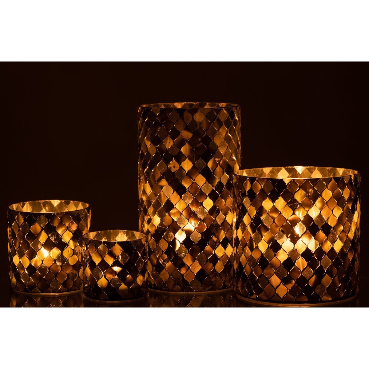 J-Line J-Line windlicht Mozaiek Cilinder - glas - groen - extra large
