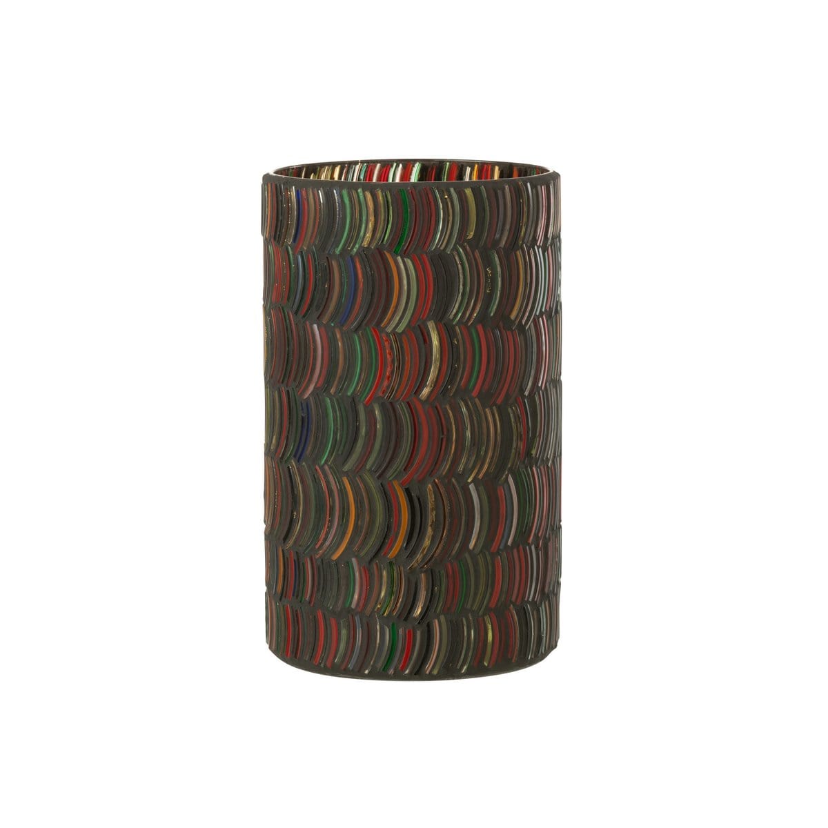 J-Line J-Line windlicht Mozaiek Curve - glas - mix - large