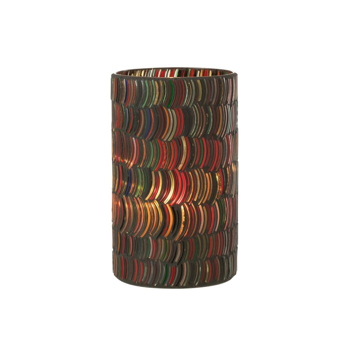 J-Line J-Line windlicht Mozaiek Curve - glas - mix - large