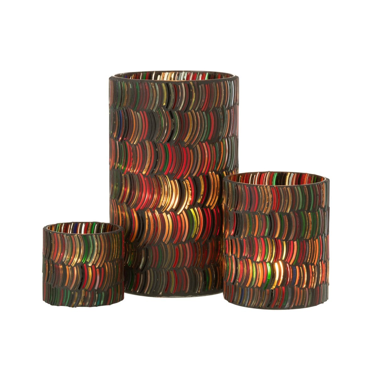 J-Line J-Line windlicht Mozaiek Curve - glas - mix - large