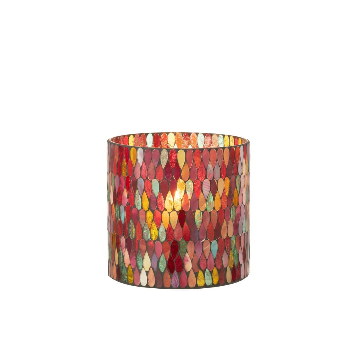 J-Line J-Line Windlicht Mozaiek Druppel Glas Mix Large