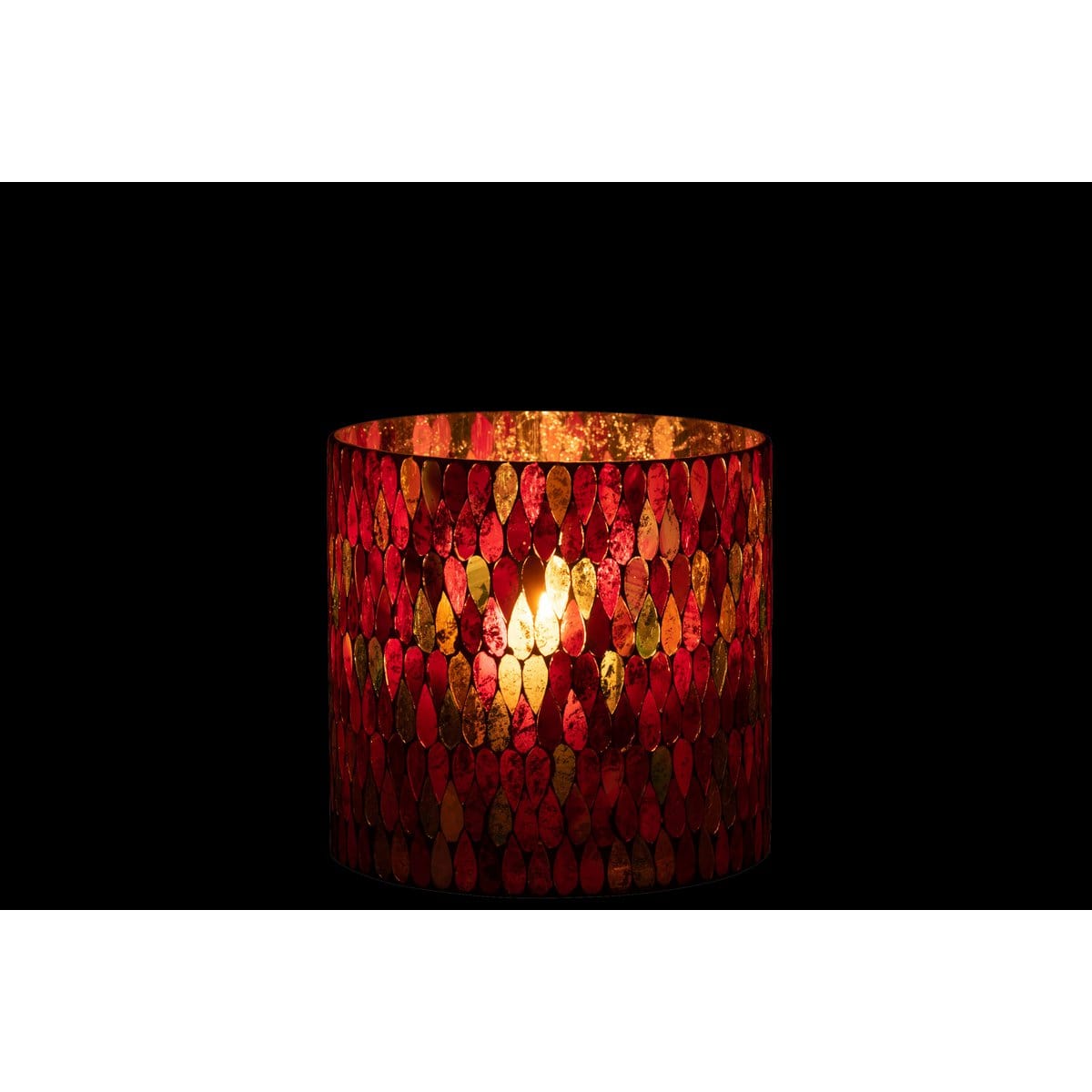 J-Line J-Line Windlicht Mozaiek Druppel Glas Mix Large