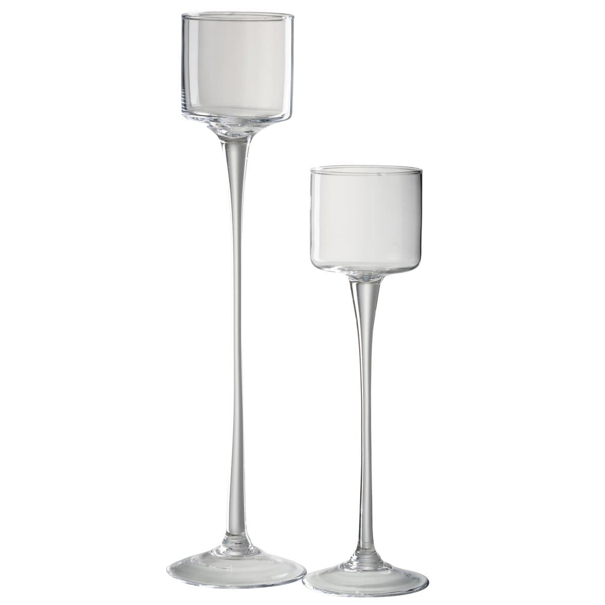 J-Line J-Line windlicht op voet - glas - transparant - large