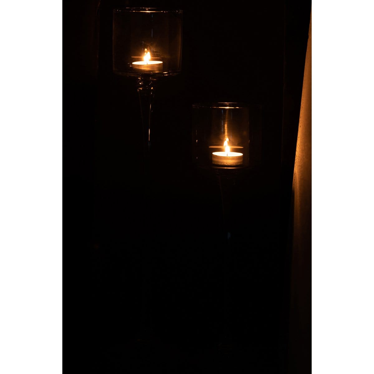 J-Line J-Line windlicht op voet - glas - transparant - large
