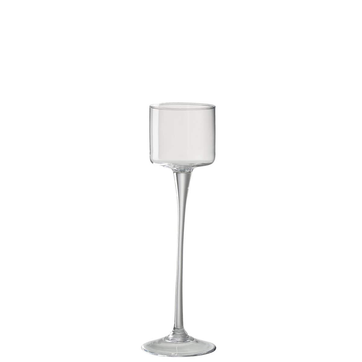 J-Line J-Line windlicht op voet - glas - transparant - small