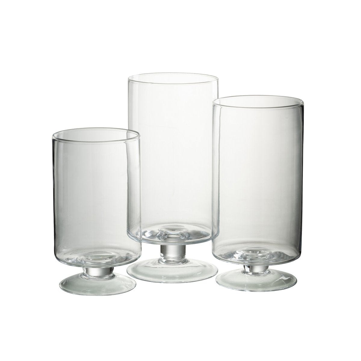 J-Line J-Line windlicht Op Voet Rond - glas - transparant - large