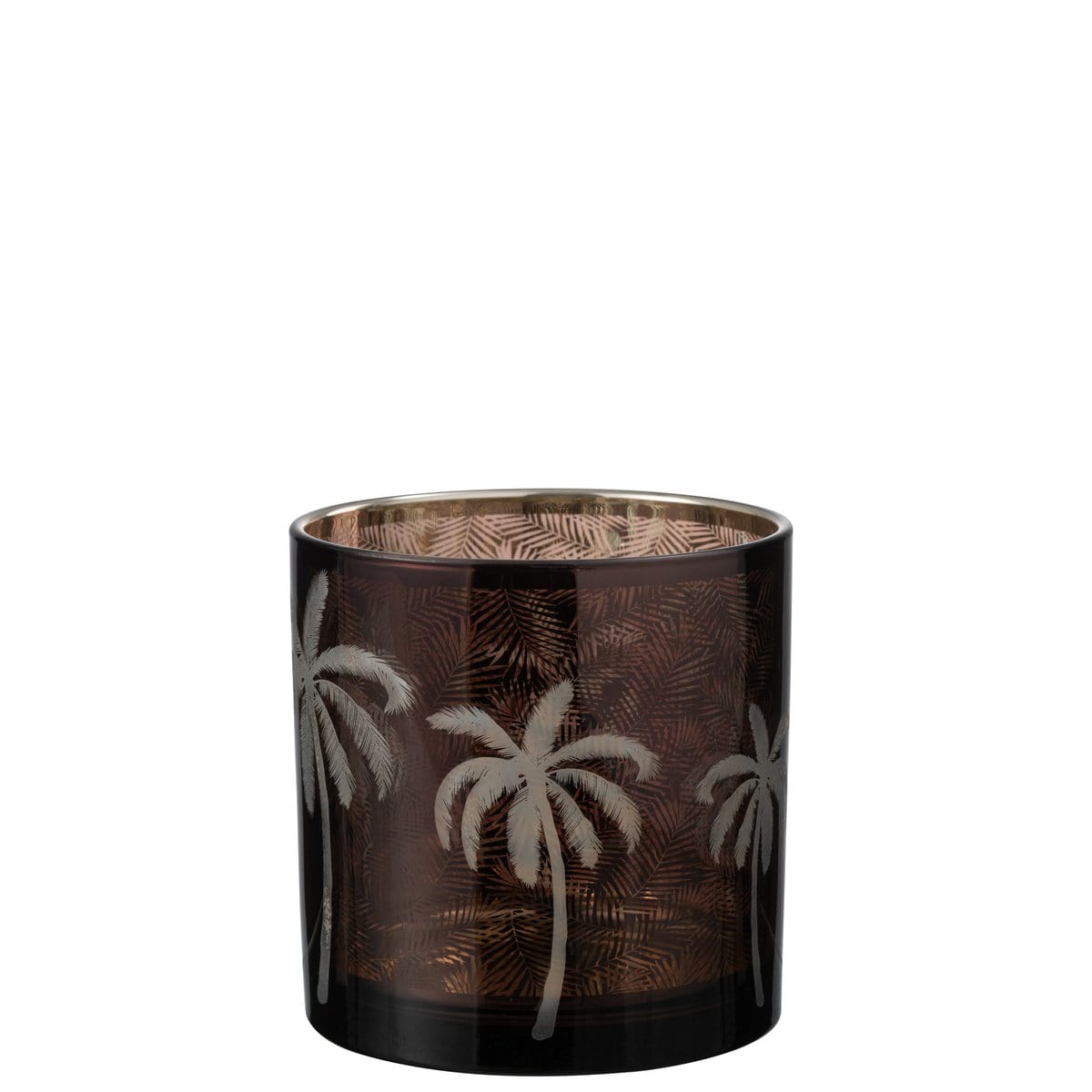 J-Line J-Line windlicht Palmboom - glas - bruin - large