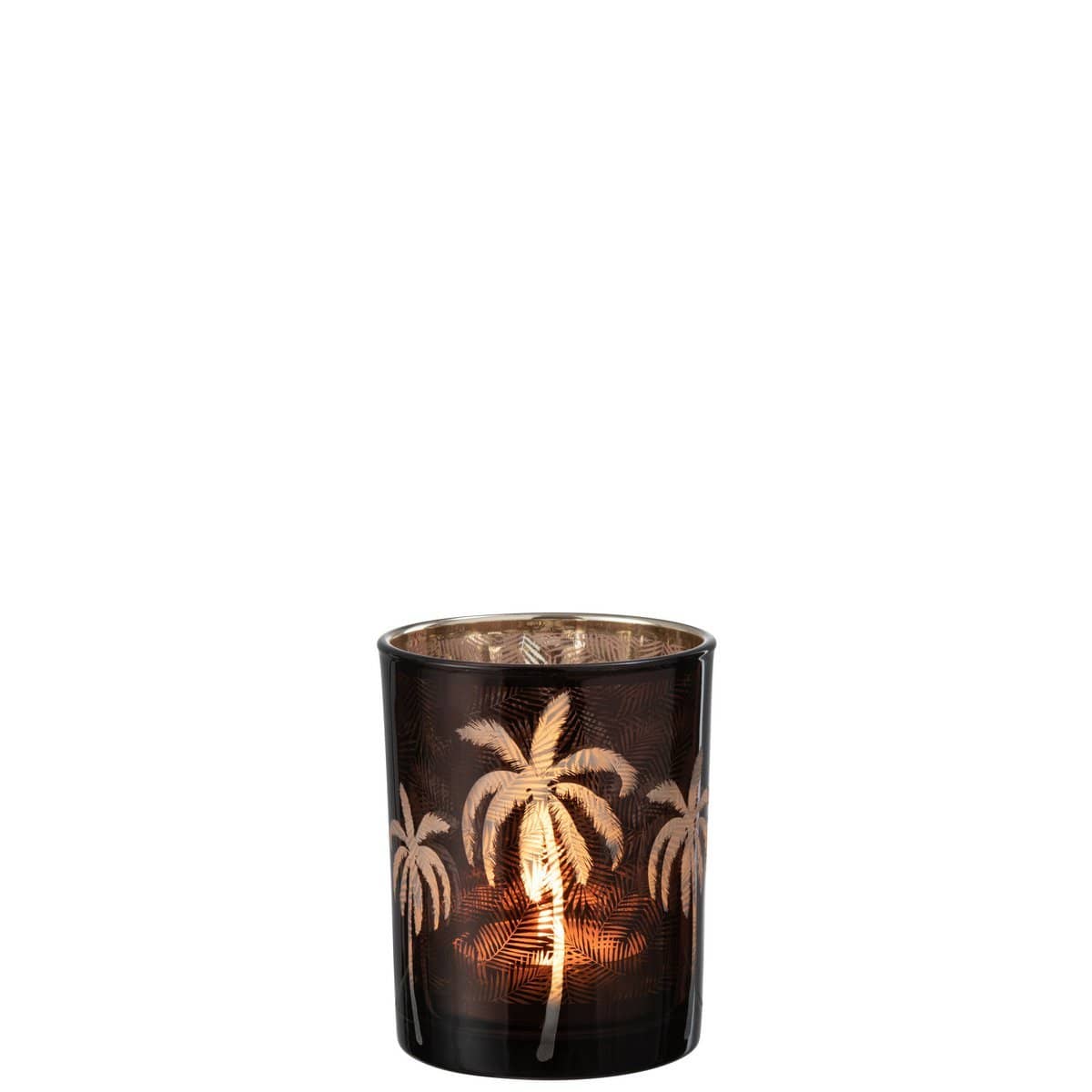 J-Line J-Line windlicht Palmboom - glas - bruin - medium
