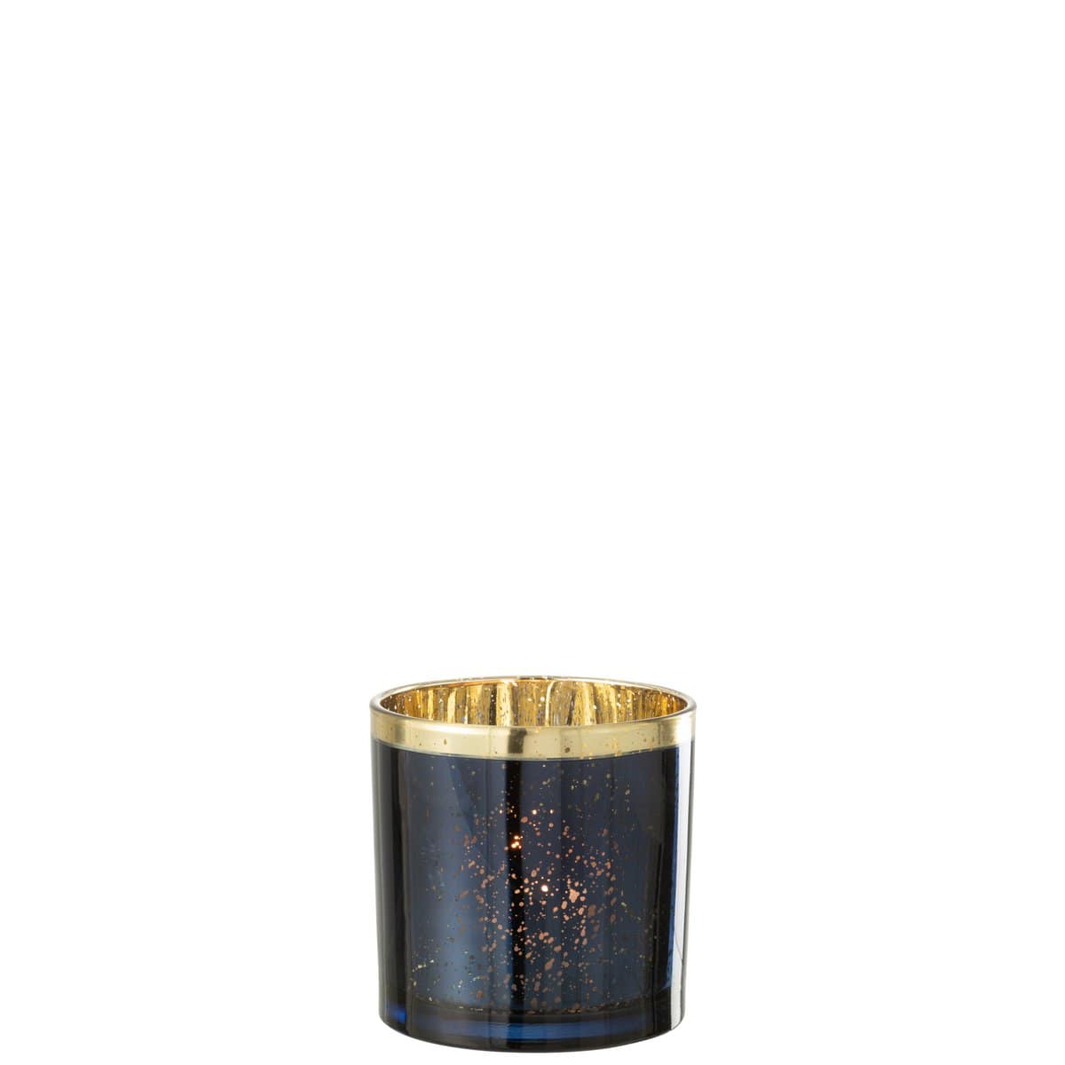 J-Line J-Line windlicht Rand - glas - blauw/goud - large